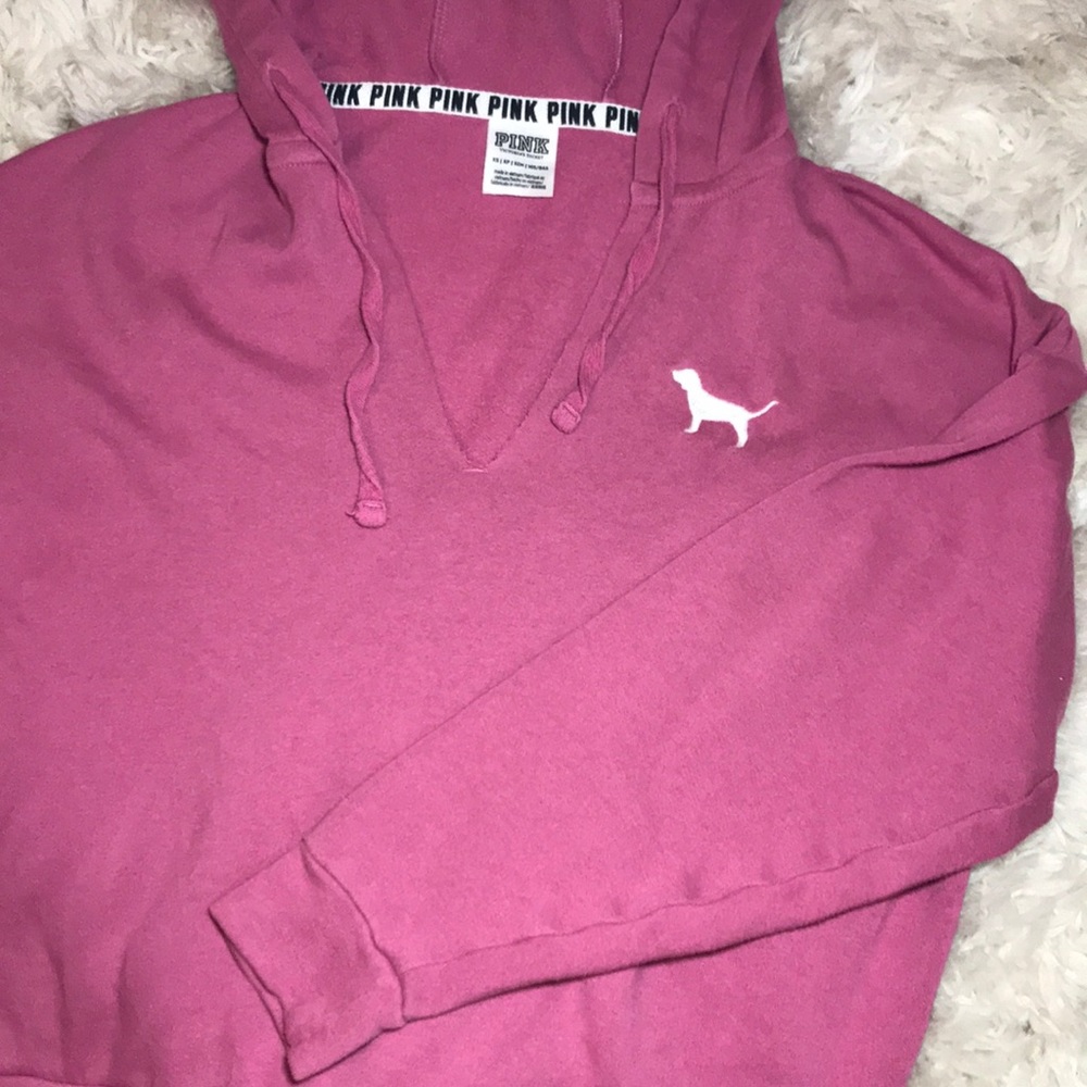 PINK Cropped Hoodie